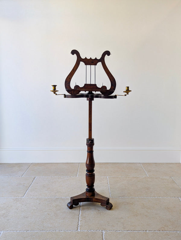 Antique William IV Mahogany Lyre-Form Music Stand c.1830