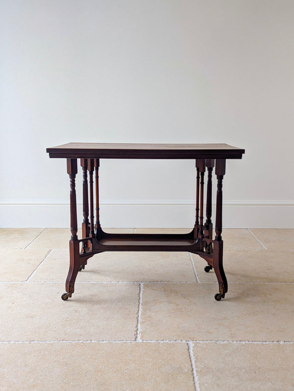 Antique Victorian Aesthetic Movement Mahogany Side Table by Gregory & Co c.1880