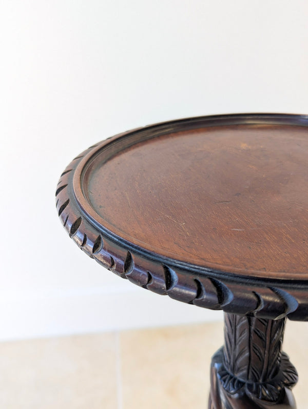 Antique Victorian Chippendale Revival Mahogany Torchère c.1880