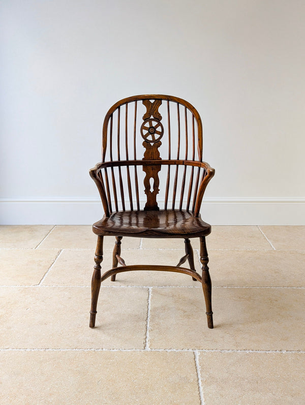 Antique George III Ash & Elm Wheelback Windsor Armchair c.1800
