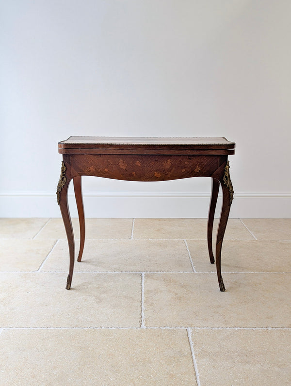 Antique Victorian Louis XV Style Kingwood Card Table c.1890