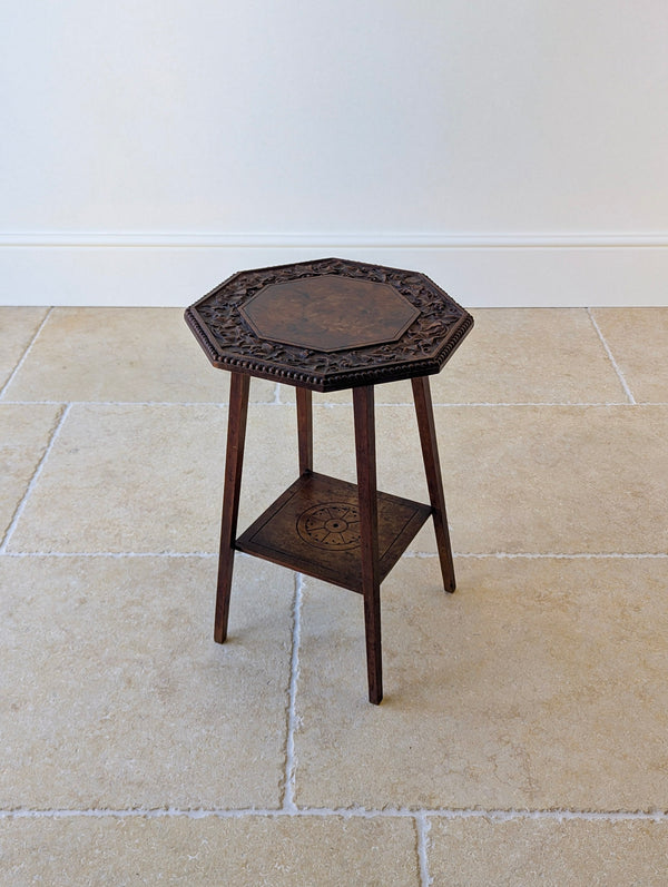 Antique Victorian Walnut Arts & Crafts Occasional Table c.1890