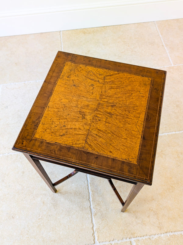 Antique George III Inlaid Mahogany & Burr Yew Occasional Table c.1790