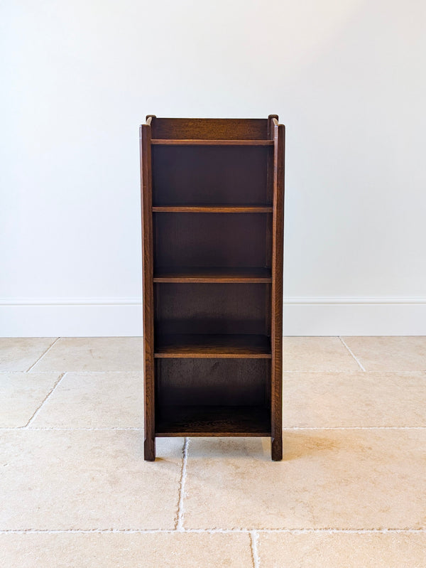 Antique Edwardian Arts & Crafts Oak Narrow Bookcase c.1910