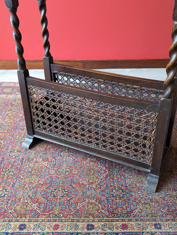 Antique Early 20th Century Oak Book Trough