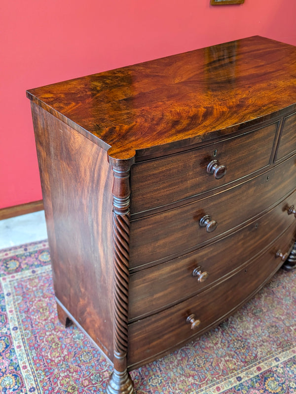 Antique Victorian Dark Mahogany Scotch Chest of Drawers