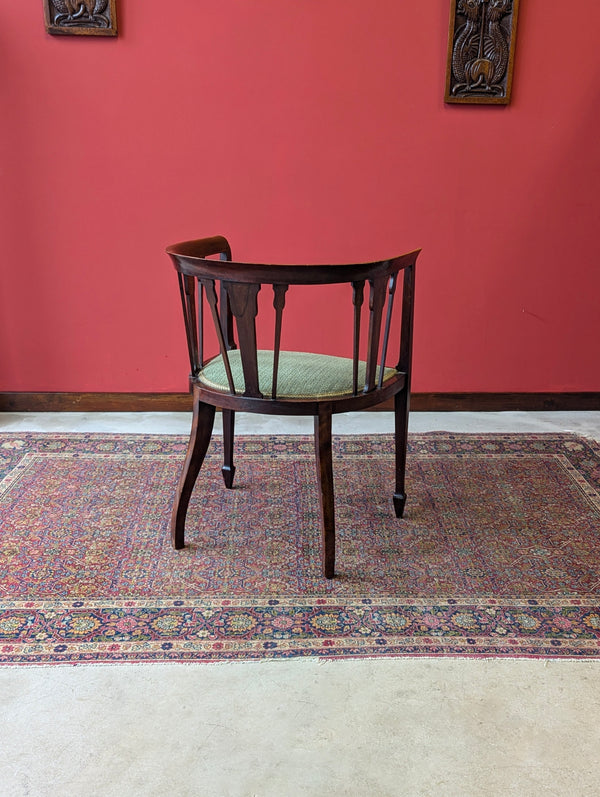 Antique Edwardian Inlaid Mahogany Desk Chair