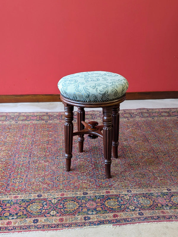 Antique Victorian Mahogany Circular Piano Stool