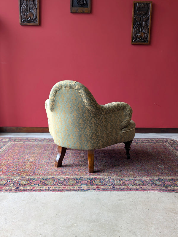 Antique 19th Century Mahogany Upholstered Easy Chair