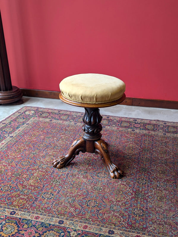 Antique 19th Century Mahogany Circular Piano Stool