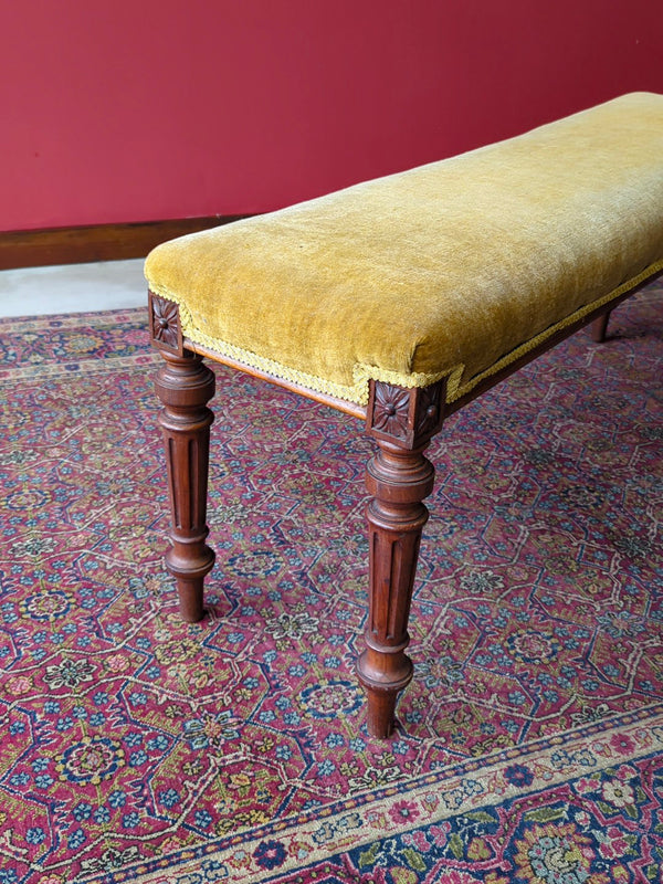 Antique Victorian Rosewood Upholstered Window Seat