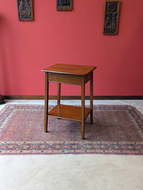 Antique Early 20th Century Oak Side Table / Bedside