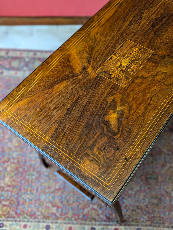 Antique Victorian Inlaid Rosewood Occasional Table