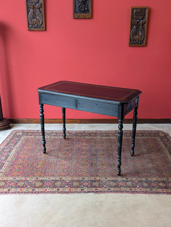 Antique Victorian Ebonised Aesthetic Movement Writing Table Desk