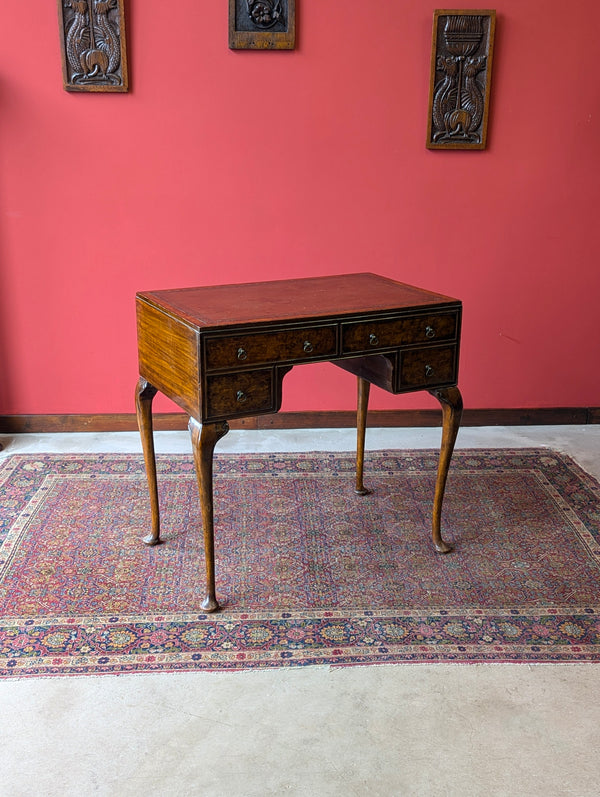 Antique Early 20th Century Burr Walnut Writing Table Desk