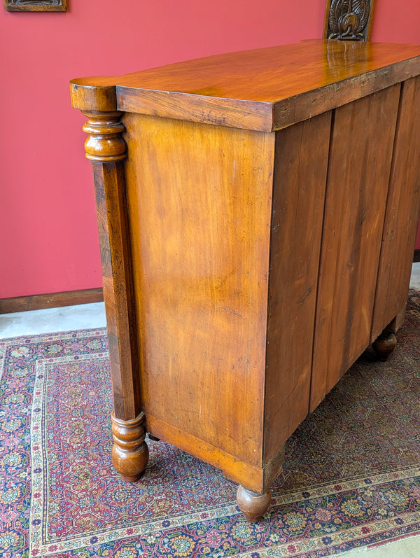 Antique Victorian Flame Mahogany Scotch Chest of Drawers