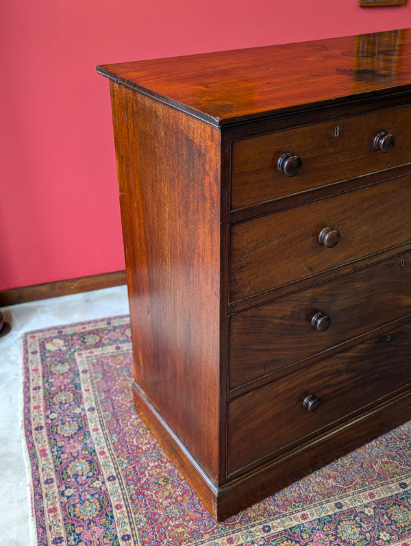 Antique Victorian Solid Mahogany Straight Front Chest of Drawers