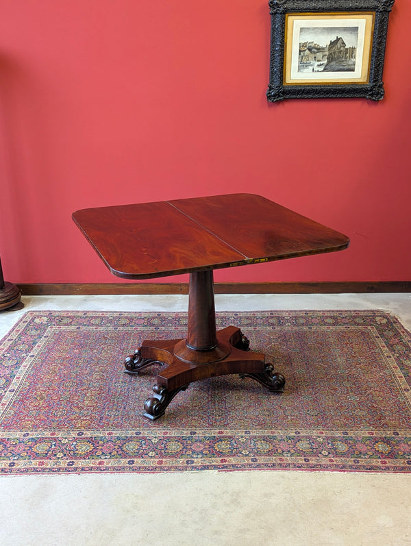 Antique Victorian Mahogany Fold Over Tea Table