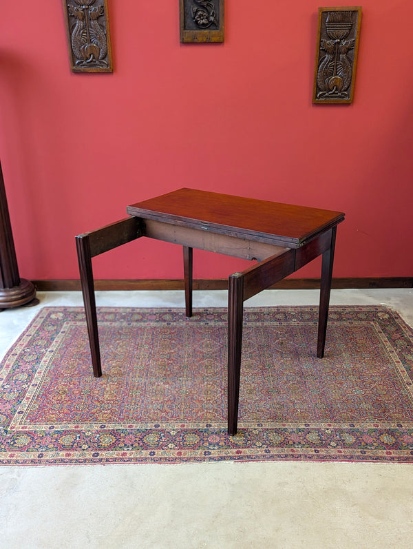 Antique Georgian Mahogany Fold Over Tea Table