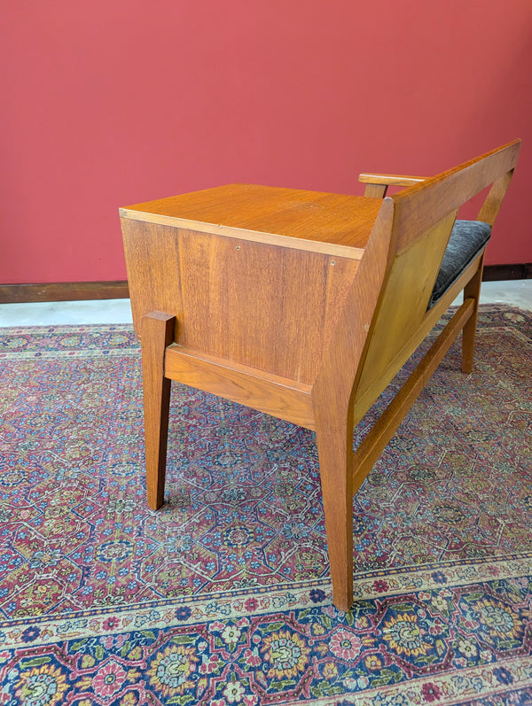 Mid Century Teak Hall / Telephone Seat by Chippy Heath