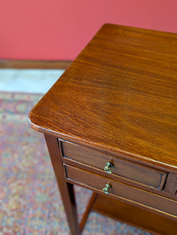 Antique Early 20th Century Side Table with Drawers / Bedside