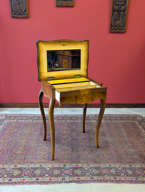 Antique 19th Century French Walnut Dressing Table / Vanity Table