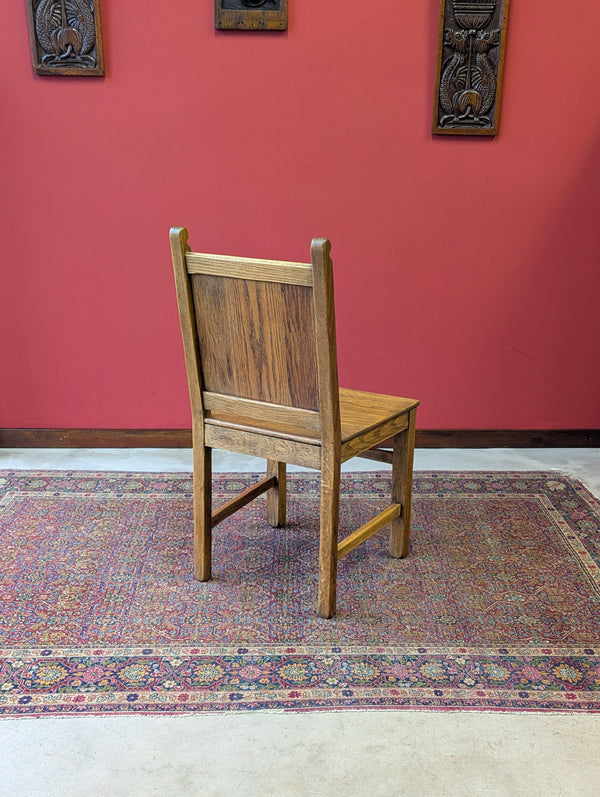 1930’s Oak Carved Portcullis / Westminster Side Chair