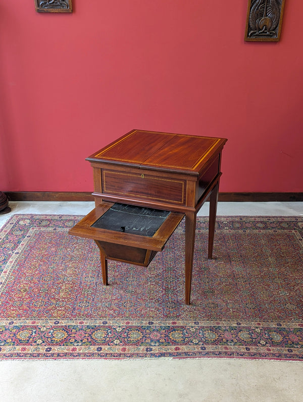 Antique Victorian Mahogany Metamorphic Side Table / Pop Up Writing Desk by Finnigans