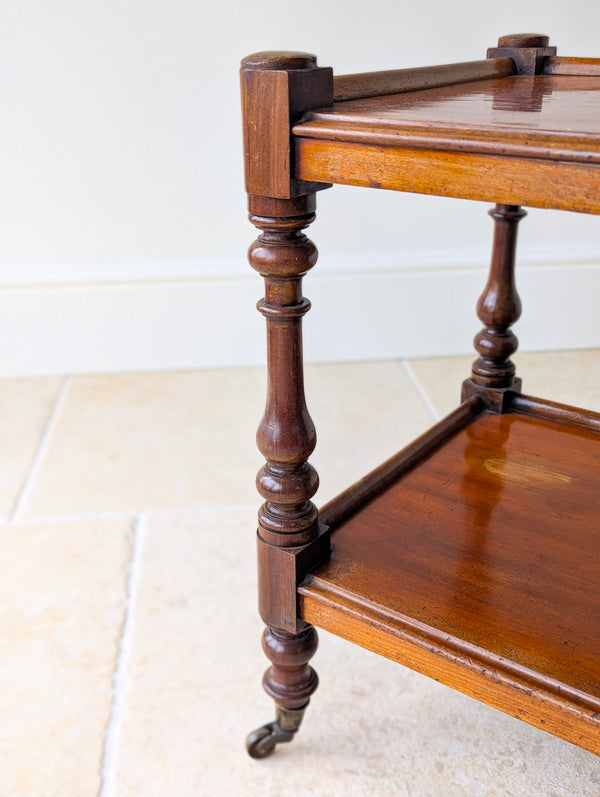 Antique Late Victorian Mahogany Two-Tier Serving Stand c.1880