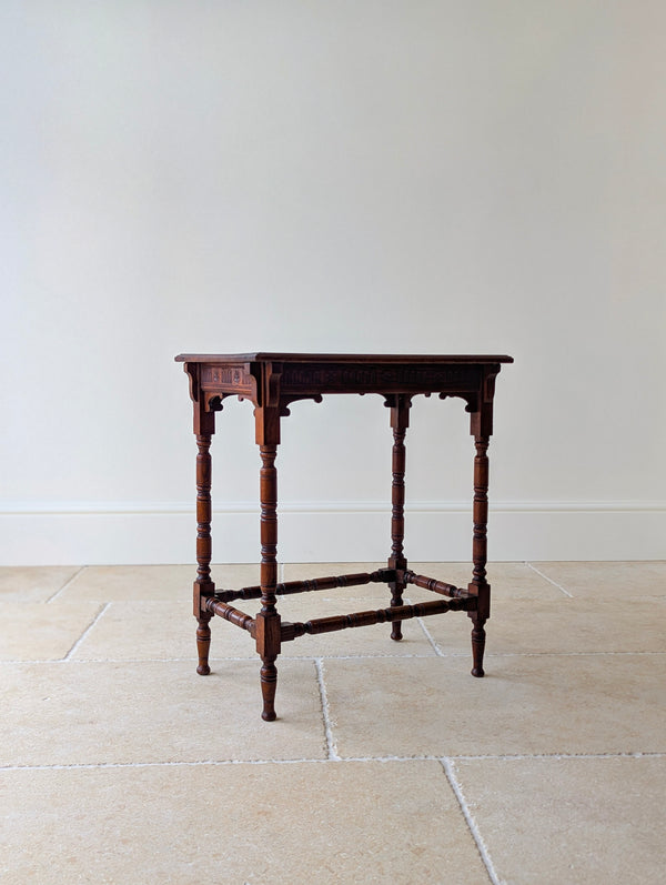 Antique Victorian Oak Jacobean Revival Occasional Table c.1890