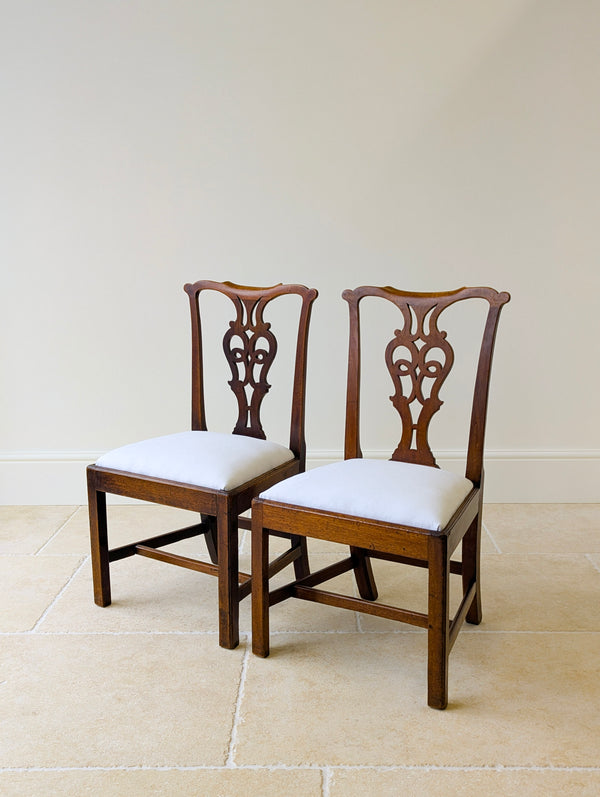 Set of Four Antique Georgian Chippendale Mahogany Dining Chairs c.1780