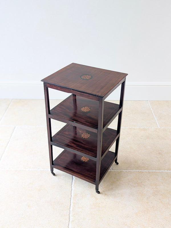 Antique Edwardian Sheraton Revival Mahogany Whatnot c.1905