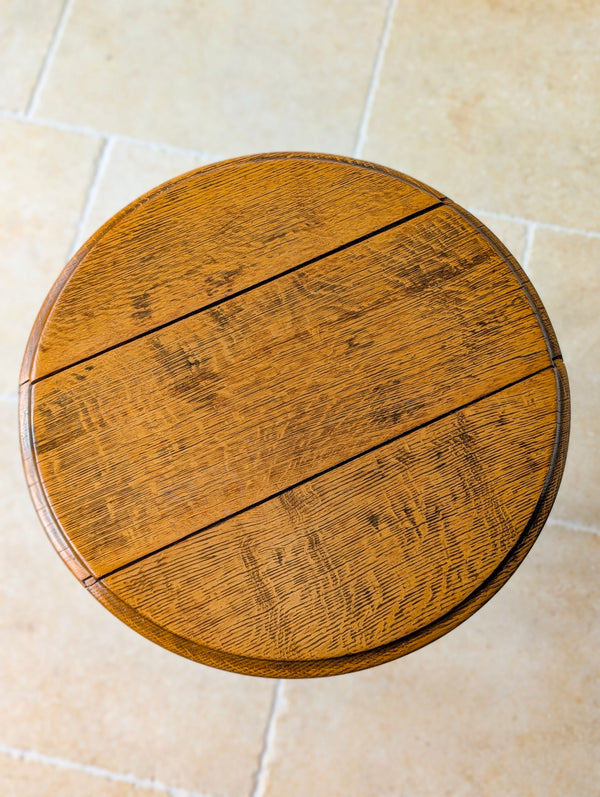 Antique Edwardian Oak Circular Pub Table by Gaskell & Chambers c.1910