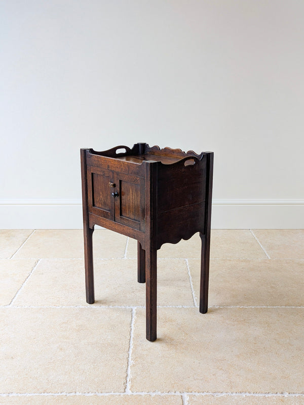 Antique Georgian Oak Bedside Cabinet c.1820