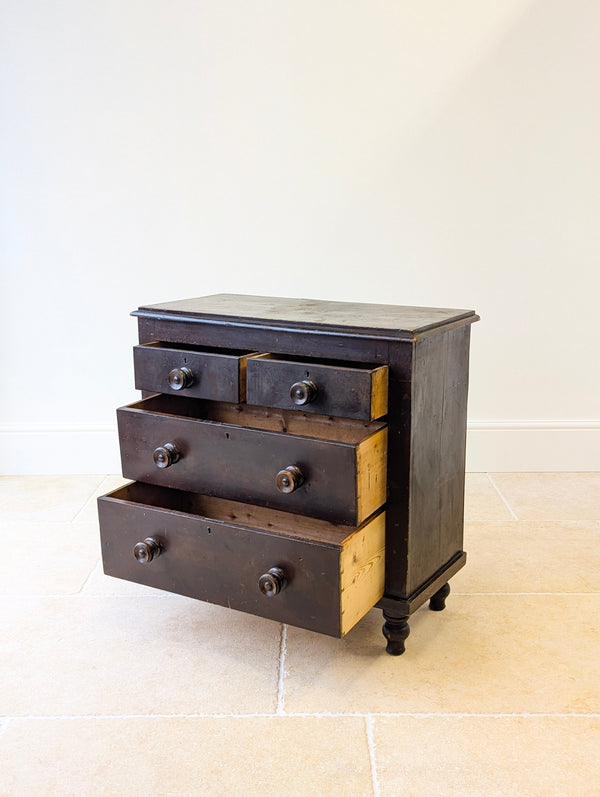 Antique Victorian Welsh Painted Pine Chest of Drawers c.1860