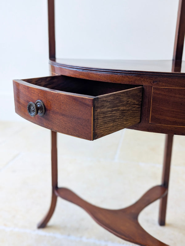 Antique Edwardian Sheraton Revival Mahogany Corner Table c.1900