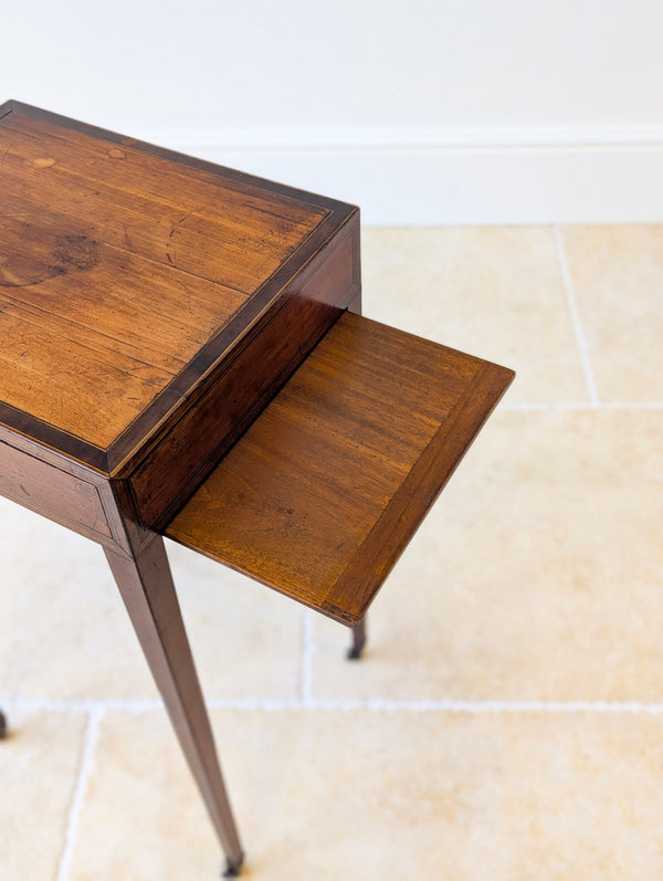 Antique Scottish Regency Satin Birch Table with Lateral Slide c.1810