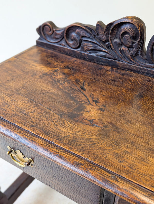Antique Late Victorian Jacobean Revival Oak Side Table c.1890