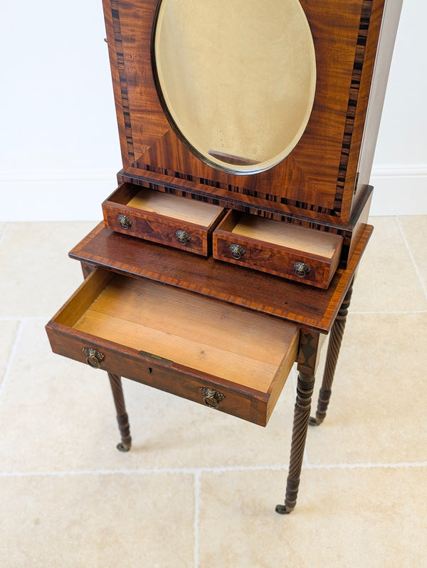 Antique Victorian Mahogany Dressing Table with Mirror Cabinet c.1880