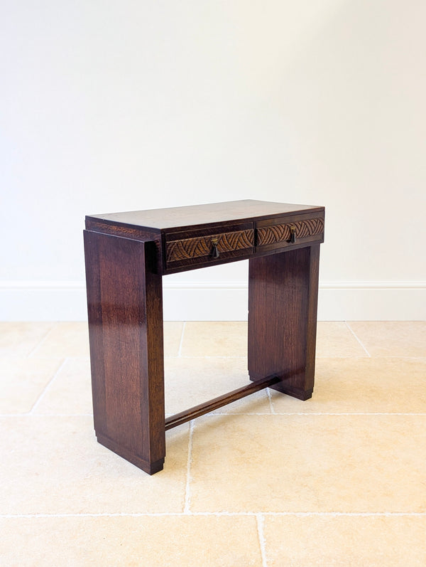 Antique Art Deco Oak Side Table c.1920