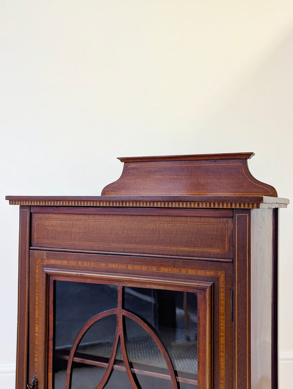 Antique Edwardian Inlaid Mahogany Glazed Display Cabinet c.1910