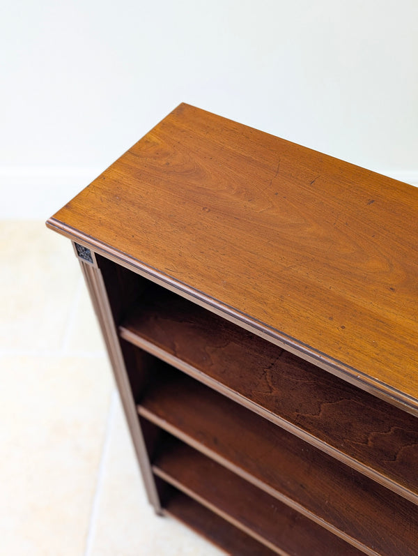 Antique Late Victorian Mahogany Open Bookcase c.1890