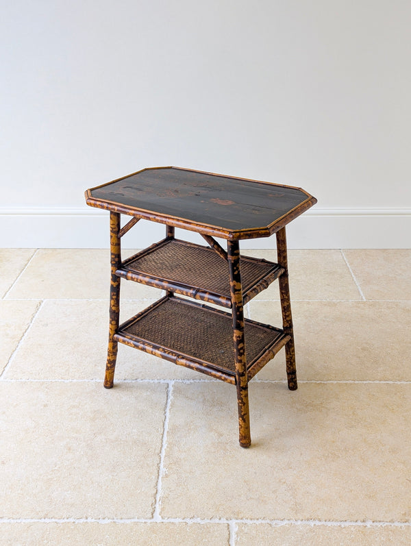 Antique Victorian Bamboo Three-Tier Occasional Table c.1890