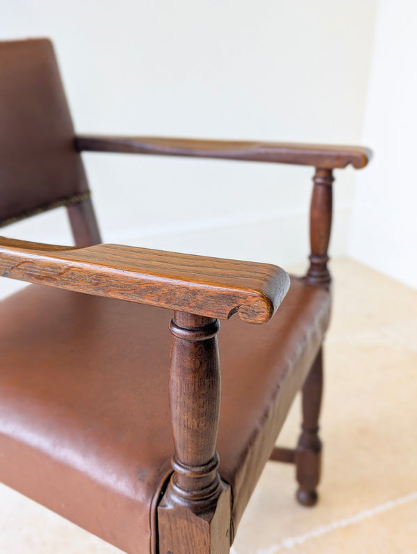 Antique Early 20th Century Oak Desk Chair c.1920