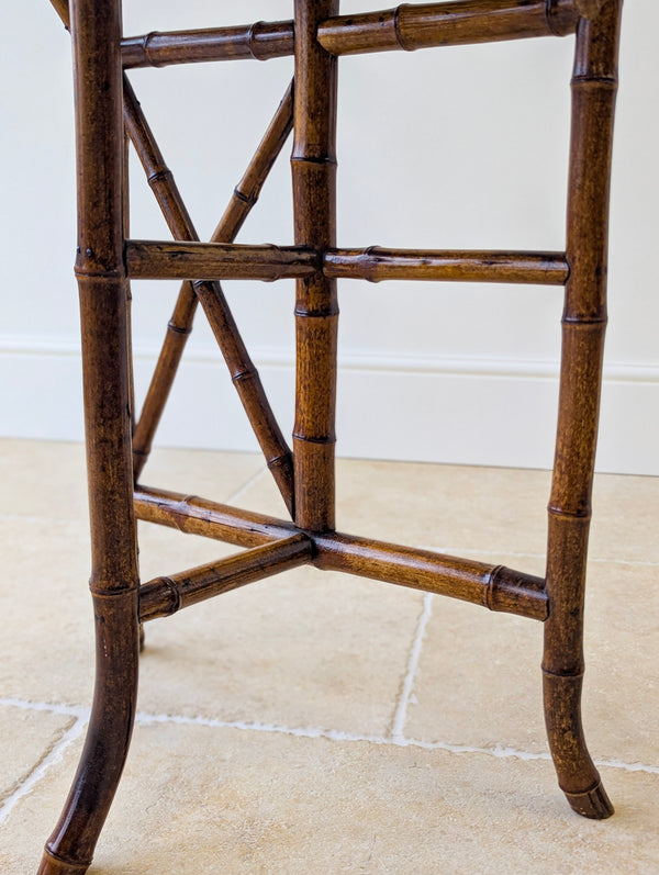 Antique Victorian Bamboo Side Table c.1890