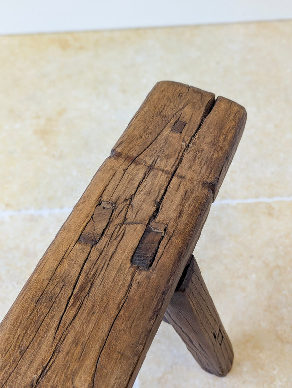 Antique Mid 19th Century Elm Vernacular Bench