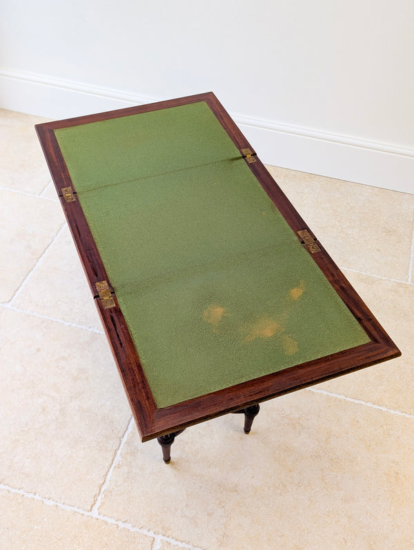 Antique Victorian Mahogany Triple-Top Folding Card Table c.1880