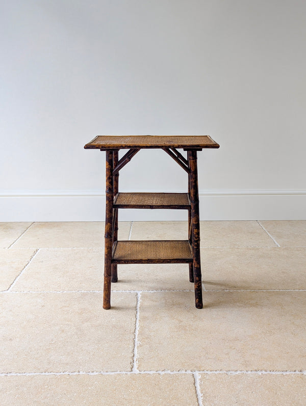 Antique Victorian Bamboo Three-Tier Occasional Table c.1890