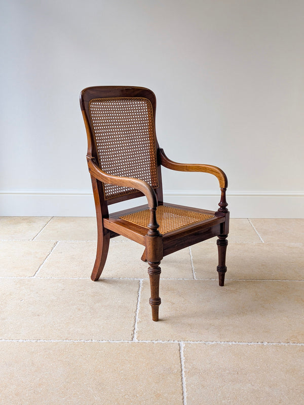 Antique Victorian Mahogany Caned Occasional Armchair c.1890