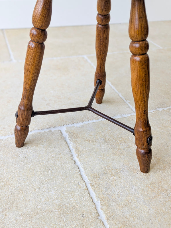 Antique Victorian Oak Three-Legged Country Stool c.1880